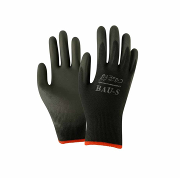 Slika BAU S zaštitne rukavice PU Schwarz – crne radne rukavice sa PU premazom (10) XL